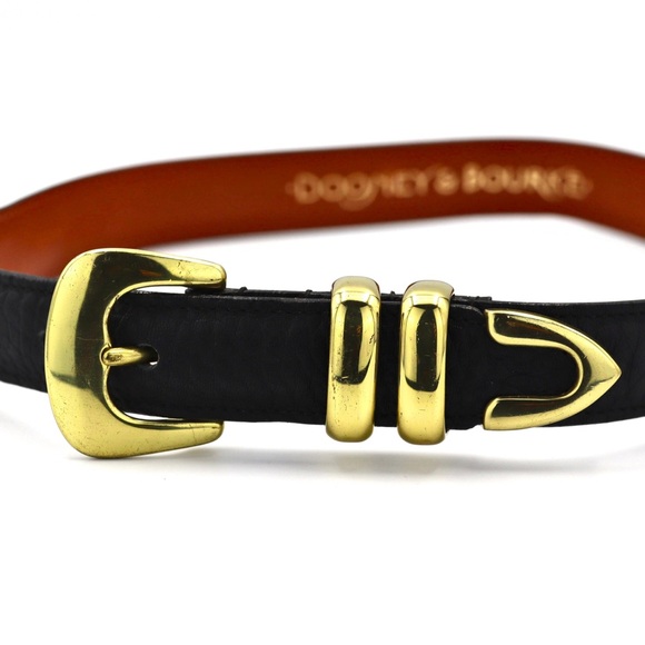 Dooney & Bourke All Weather Leather Belt Black Gold Tone Buckle XS 22-24 - Picture 3 of 7